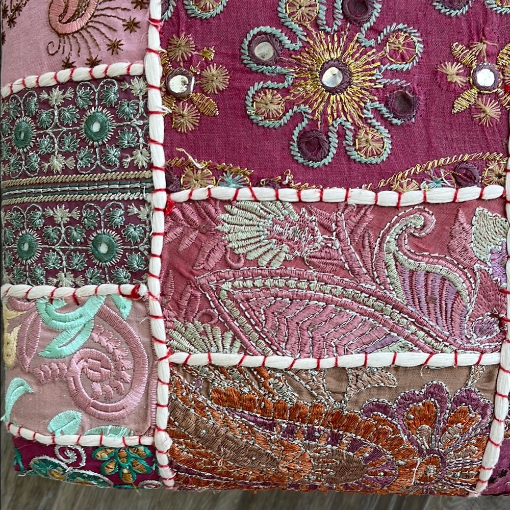 Colorful Patchwork Footstool - Picture 6 of 12